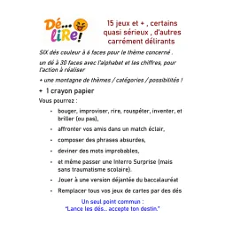 Dé…Lire ! Jeu de dés avec 15 jeux et 7 dés spéciaux