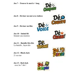 Dé…Lire ! Jeu de dés avec 15 jeux et 7 dés spéciaux