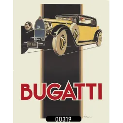 Affiche pub Art Déco Bugatti René Vincent automobile luxe années 1930