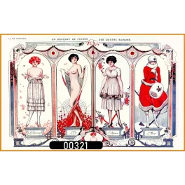 Illustration La Vie Parisienne Quatre Saisons allégorie féminine 1918 Paris