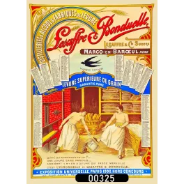 Calendrier pub vintage 1902 Lesaffre Bonduelle levure boulangerie Hirondelle Nord