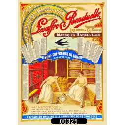Calendrier pub vintage 1902 Lesaffre Bonduelle levure boulangerie Hirondelle Nord