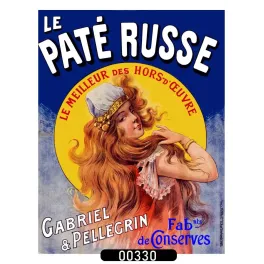 Affiche pub vintage Paté Russe conserves Gabriel Pellegrin portrait féminin Belle Époque
