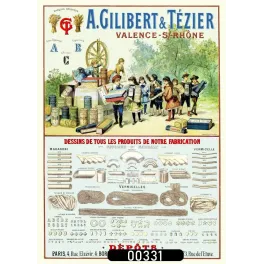 Affiche pub vintage pâtes alimentaires Gilibert Tézier Valence Rhône catalogue Belle Époque