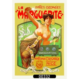 Affiche pub Art Nouveau pâtes ozonées La Marguerite Olivari Nice Simonetti