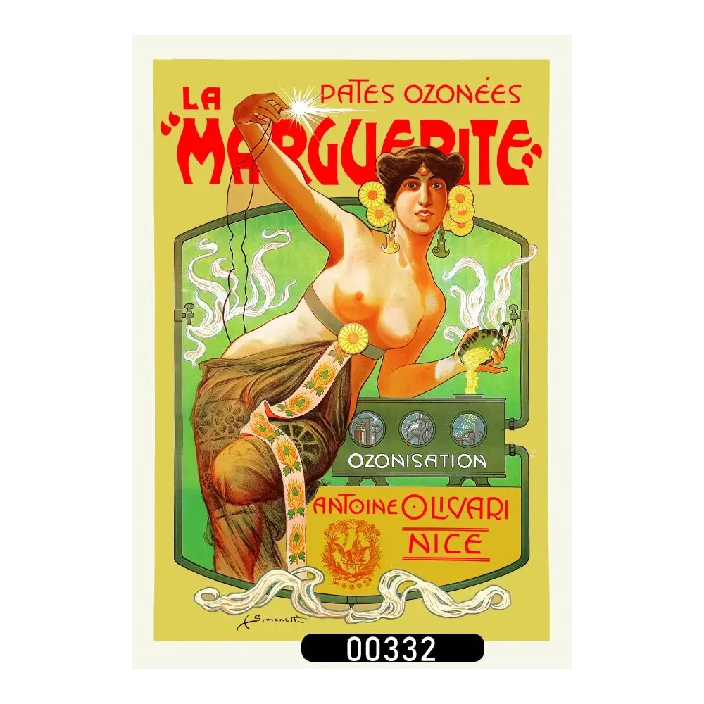 Affiche pub Art Nouveau pâtes ozonées La Marguerite Olivari Nice Simonetti Affiche pub Art Nouveau pâtes ozonées La Marguerite Olivari Nice Simonetti