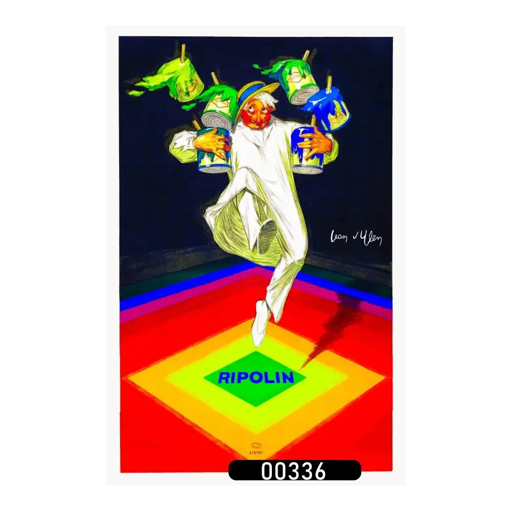 Affiche pub Art Déco Ripolin Arlequin pots peinture Jean d'Ylen damier couleurs Affiche pub Art Déco Ripolin Arlequin pots peinture Jean d'Ylen damier couleurs