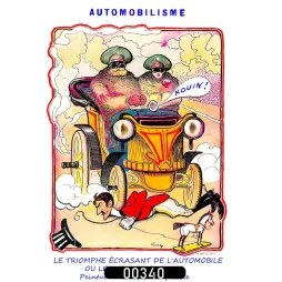 Caricature presse vintage automobilisme triomphe automobile satirique Belle Époque Luc