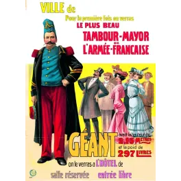 Affiche spectacle forain géant tambour-major armée française 2