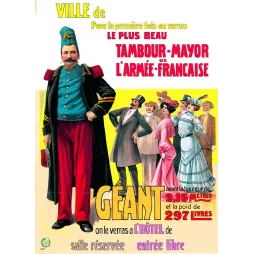 Affiche spectacle forain géant tambour-major armée française 2