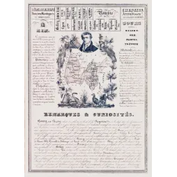 Document ancien département de l'Ain carte statistiques portrait personnages illustres Bourg-en-Bresse XIXe siècle
