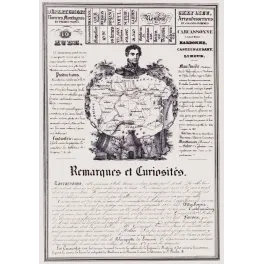 Document ancien département de l'Aude carte statistiques Carcassonne Narbonne Limoux XIXe siècle