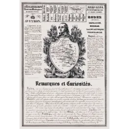 Document ancien département Aveyron XIXe siècle carte gravée Rodez Roquefort Millau curiosités portrait