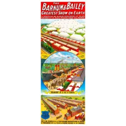 Affiche pub vintage cirque Barnum Bailey Greatest Show on Earth trains éléphants quai Hambourg version française