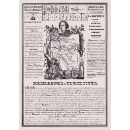 Document ancien Charente-Inférieure XIXe siècle carte La Rochelle Rochefort Saintonge portrait La Galissonière huîtres sel