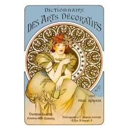 Couverture Alphonse Mucha Dictionnaire Arts Décoratifs Paul Rouaix Montgredien Paris médaillon doré rosaces femme rousse