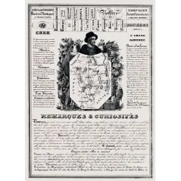 Document ancien département Cher XIXe siècle carte Bourges Sancerre portrait Louis XI cathédrale Jacques Cœur Berry