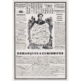 Document statistique département Dordogne n°23 carte Périgueux portrait Montaigne Fénelon curiosités XIXe siècle