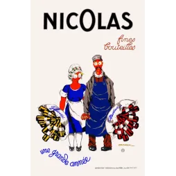 Affiche publicité Nicolas fines bouteilles 1930 Félicia Nectar bouteilles signé Dransy Vercasson Paris grande année