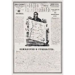 Document statistique département Drôme n°25 portrait Napoléon Bonaparte carte Valence Montélimar Die Nions XIXe siècle
