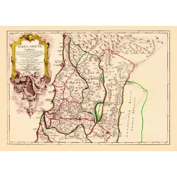 Carte Terrae Sanctae Tabula Guillaume De L'Isle Galilée Syrie tribus Israël cartouche baroque XVIIIe