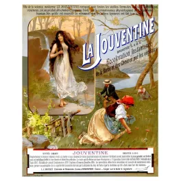 Affiche publicité La Jouventine teinture végétale cheveux Monnet Beaurepaire femme nature XIXe
