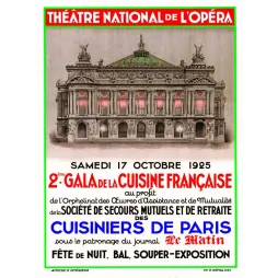 Affiche Gala Cuisine Française Théâtre National Opéra Garnier Paris 1925 Cuisiniers Le Matin façade