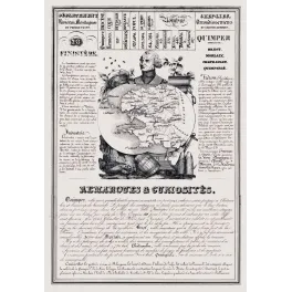 Document statistique département Finistère n°28 Quimper Brest portrait Trécou carte Bretagne XIXe siècle
