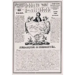 Document statistique département Gard n°29 Nîmes portrait Florian carte Languedoc Cévennes XIXe siècle