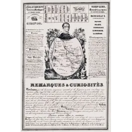 Document statistique département Gironde n°32 Bordeaux portrait Montesquieu carte Guyenne Gascogne XIXe siècle