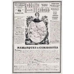 Document statistique département Gironde n°32 Bordeaux portrait Montesquieu carte Guyenne Gascogne XIXe siècle