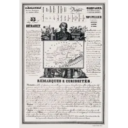 Document statistique département Hérault n°33 Montpellier portrait Cambacérès carte Languedoc méditerranéen XIXe