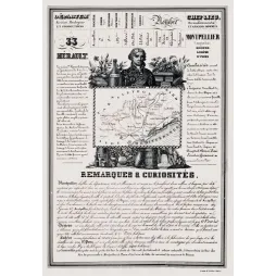 Document statistique département Hérault n°33 Montpellier portrait Cambacérès carte Languedoc méditerranéen XIXe