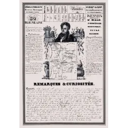 Document statistique département Ille-et-Vilaine n°34 Rennes portrait Chateaubriand carte Bretagne XIXe siècle