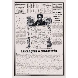 Document statistique département Ille-et-Vilaine n°34 Rennes portrait Chateaubriand carte Bretagne XIXe siècle