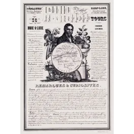 Document statistique département Indre-et-Loire n°36 Tours portrait Paul-Louis Courier carte Touraine XIXe siècle
