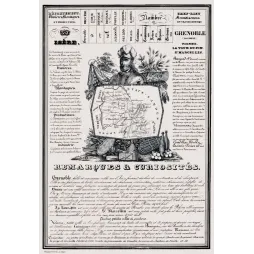 Document statistique département Isère n°37 Grenoble portrait chevalier Bayard carte Dauphiné XIXe siècle