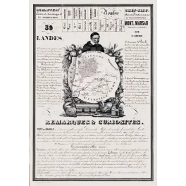 Document statistique département Landes n°39 Mont-de-Marsan portrait Saint Vincent de Paule carte Guyenne XIXe