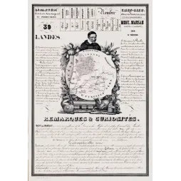 Document statistique département Landes n°39 Mont-de-Marsan portrait Saint Vincent de Paule carte Guyenne XIXe