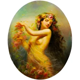 Peinture académique représentant une figure féminine mythologique
