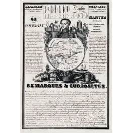 Document statistique département Loire-Inférieure n°43 Nantes portrait Anne de Bretagne carte Bretagne XIXe