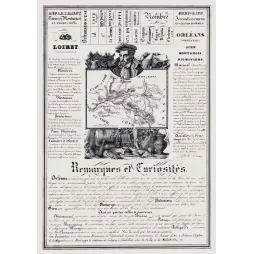 Document statistique département Loiret n°44 Orléans portrait Manuel carte Orléanais Jeanne d'Arc XIXe