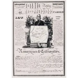 Document statistique département Lot n°45 Cahors portrait maréchal Bessières carte Quercy Fénelon XIXe siècle