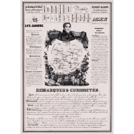 Document statistique département Lot-et-Garonne n°46 Agen portrait Lacépède carte Guyenne Gascogne XIXe