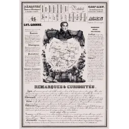 Document statistique département Lot-et-Garonne n°46 Agen portrait Lacépède carte Guyenne Gascogne XIXe