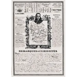 Document statistique département Lozère n°47 Mende portrait Rivarol carte Cévennes Gévaudan XIXe siècle
