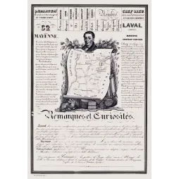 Document statistique Mayenne n°52 Laval portrait Volney philosophe carte Maine toiles industrie textile XIXe