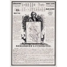 Document statistique Meuse n°54 Bar-le-Duc portrait Chevert Verdun forêts sidérurgie Lorraine XIXe siècle