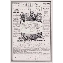 Document statistique Orne n°60 Alençon général Des Genettes dentelles point d'Alençon carte XIXe