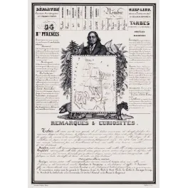 Document statistique Hautes-Pyrénées n°64 Tarbes Larray carte Pyrénées eaux Barèges Bagnères pic du Midi XIXe